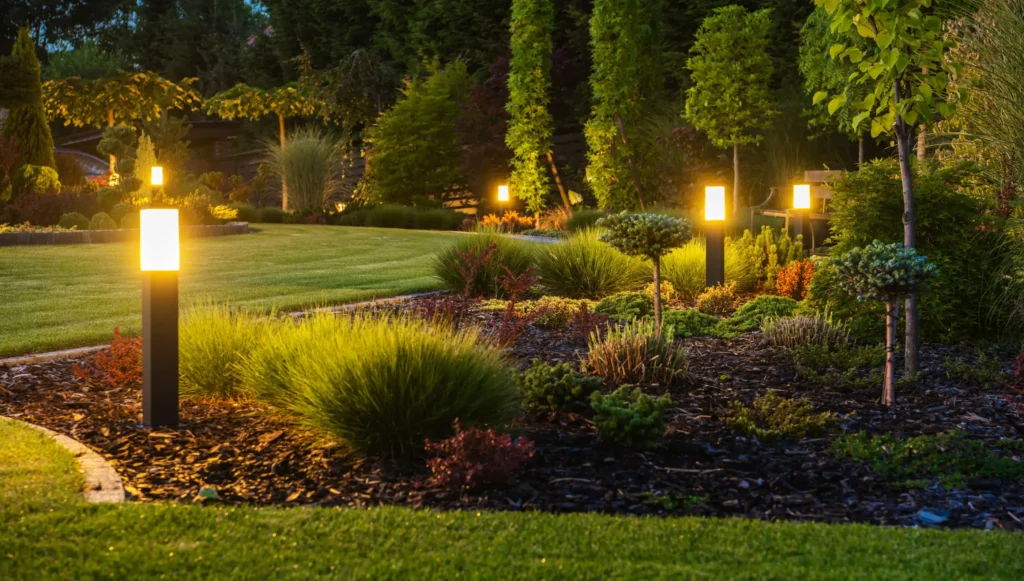 garden lighting installation
